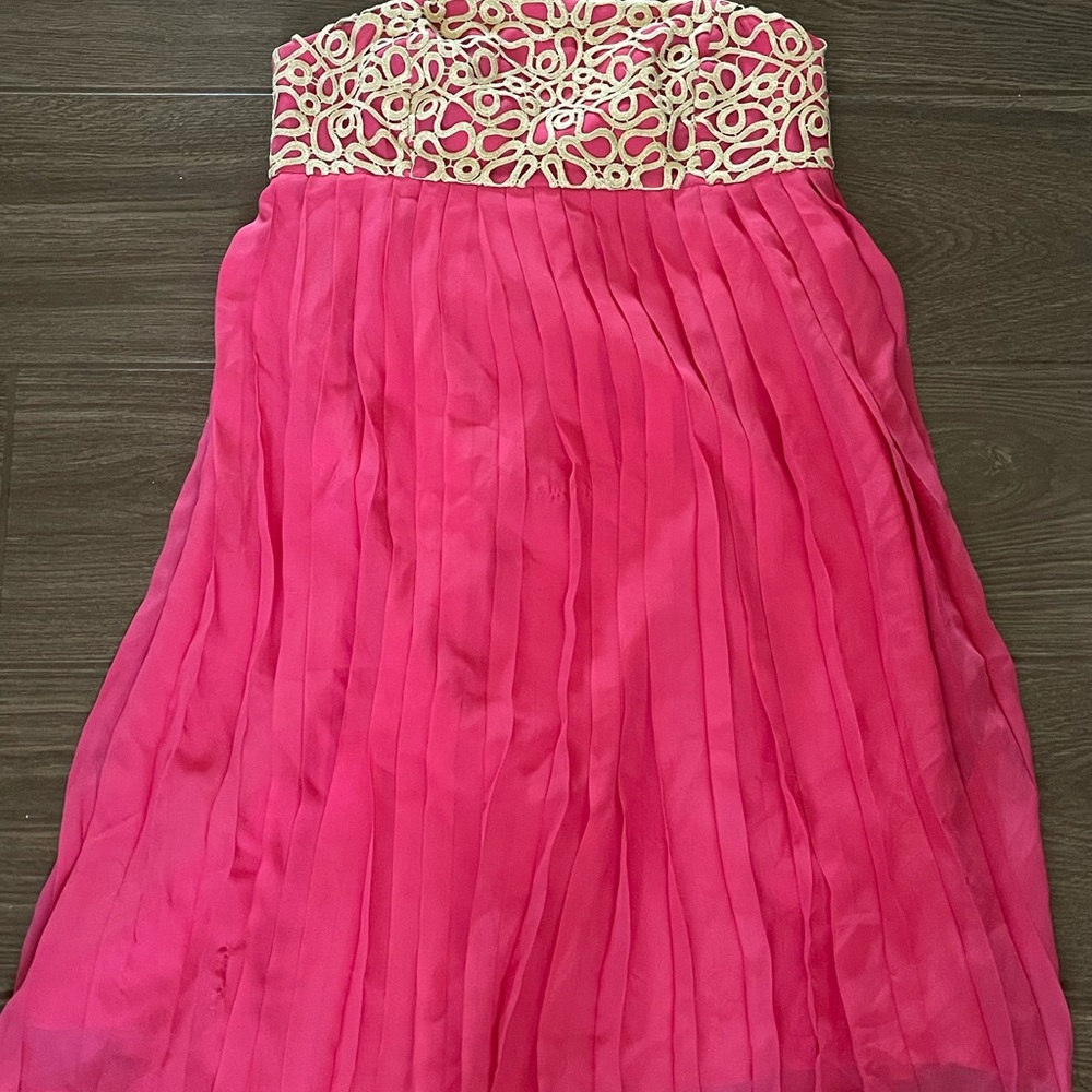 Lilly Pulitzer Pink and Gold Mini Dress
